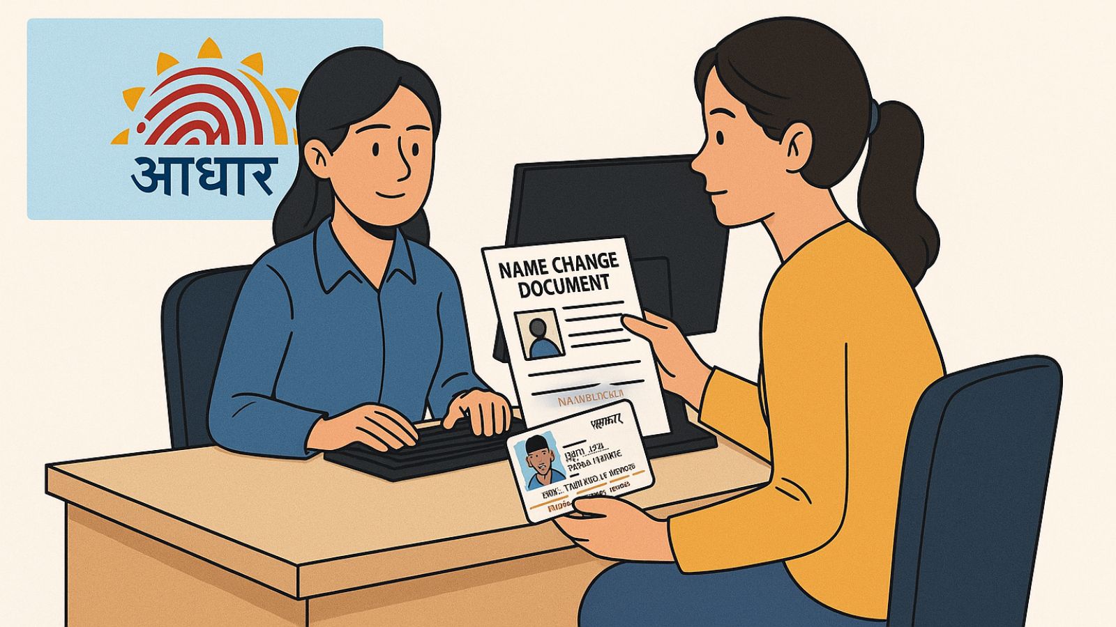 Aadhaar name change process: आधार पर नाम बदलने के लिए UIDAI लगभग 15 पहचान पत्र स्वीकार करता है।